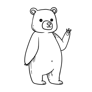 Urso polar acenando de pé para colorir