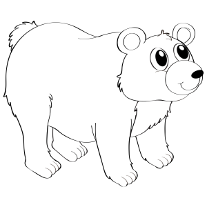 Urso polar grande andando de perfil para colorir