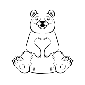 Urso polar sentado com as patas no colo para colorir