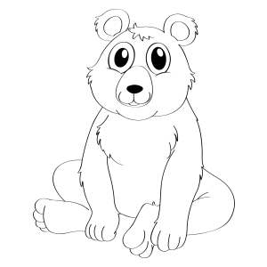 Urso polar sentado olhando para frente para colorir