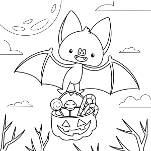 Vampirinho Festivo no Céu de Halloween