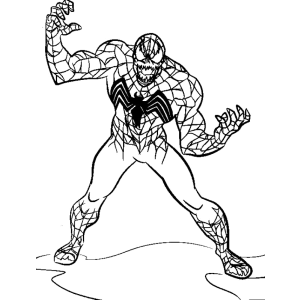 Venom agachado pronto para atacar para colorir