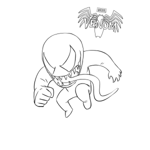 Venom bebê fofinho para colorir