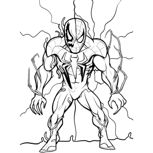 Venom de pé com tentáculos do simbionte para colorir
