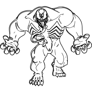 Venom de pé mostrando os músculos para colorir