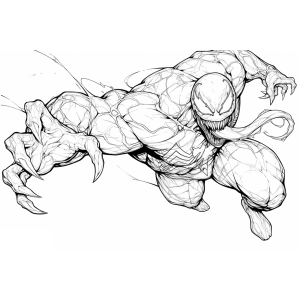 Venom rastejando pelo chão para colorir