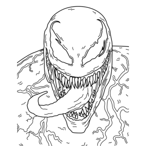Venom rugindo com tentáculos ao redor para colorir