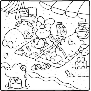 Verão com a Turma Sanrio na Praia