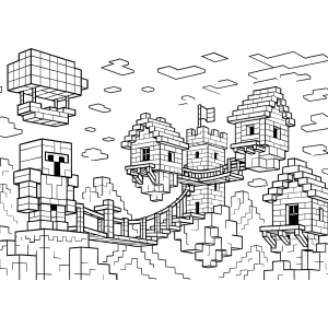 Vila do Minecraft para colorir