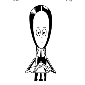 Wandinha Addams de braços cruzados para colorir