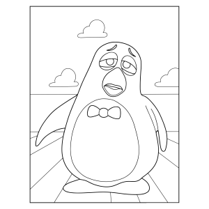 Wheezy, o pinguim de gravata borboleta para colorir