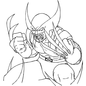 Wolverine avançando com as garras à frente para colorir