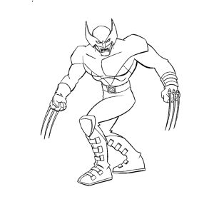 Wolverine de uniforme clássico amarelo para colorir