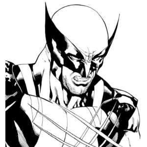 Wolverine em ataque com uniforme sombreado para colorir