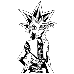 Yugi Muto com o Enigma do Milênio no peito para colorir