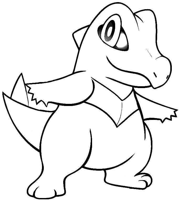 Totodile pronto para a aventura para colorir