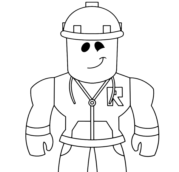 Trabalhador do Roblox com capacete para colorir