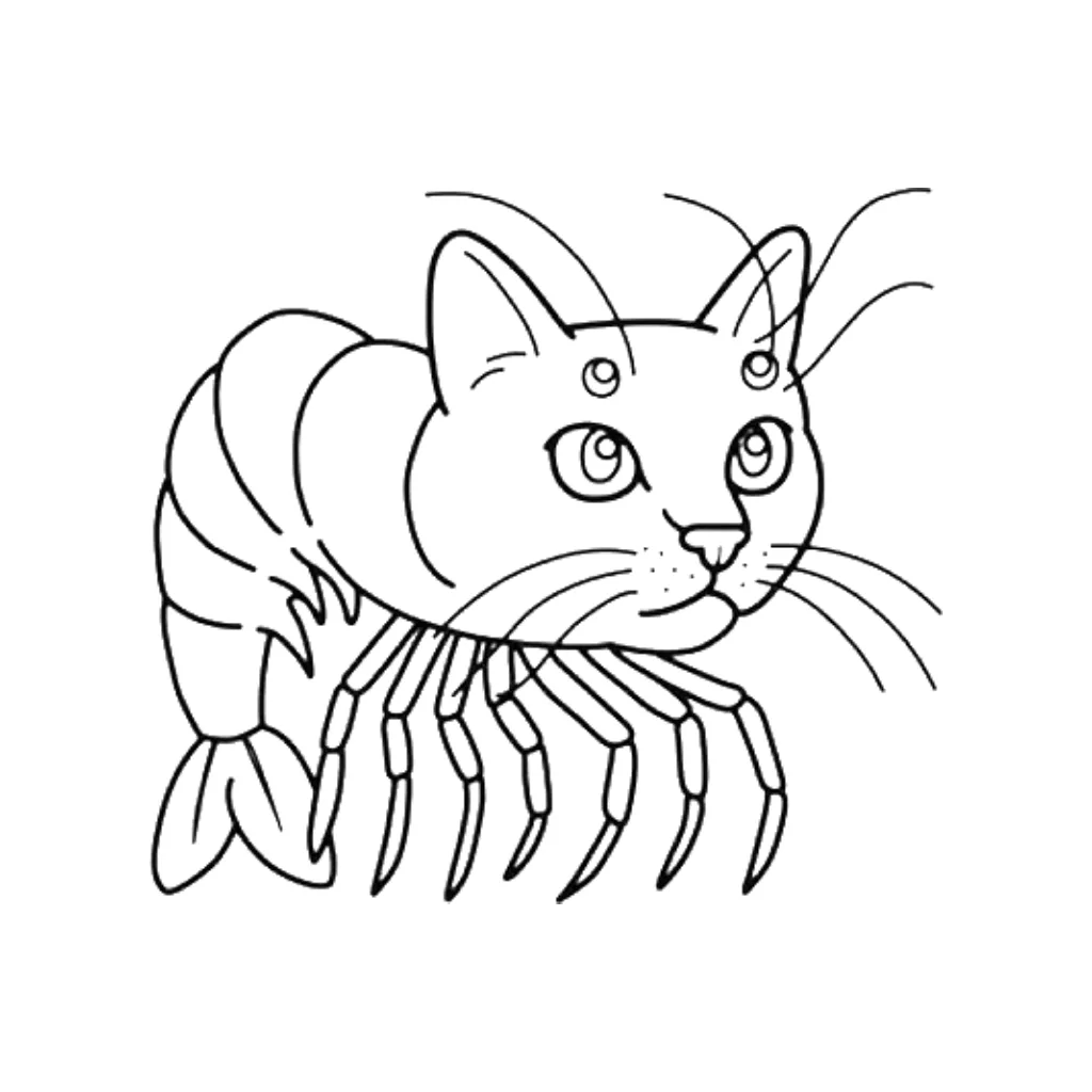 Trippi Troppi, o gato camarão para colorir