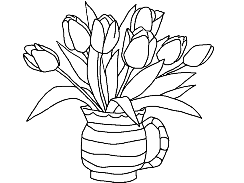 Tulipas Vibrantes em Um Jarra Criativa