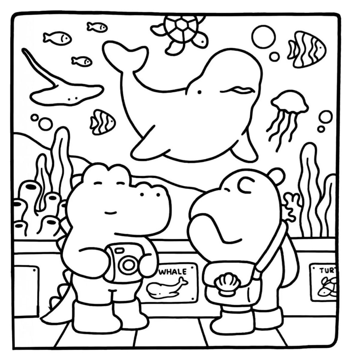 Ursinho escolhendo doces na padaria para colorir