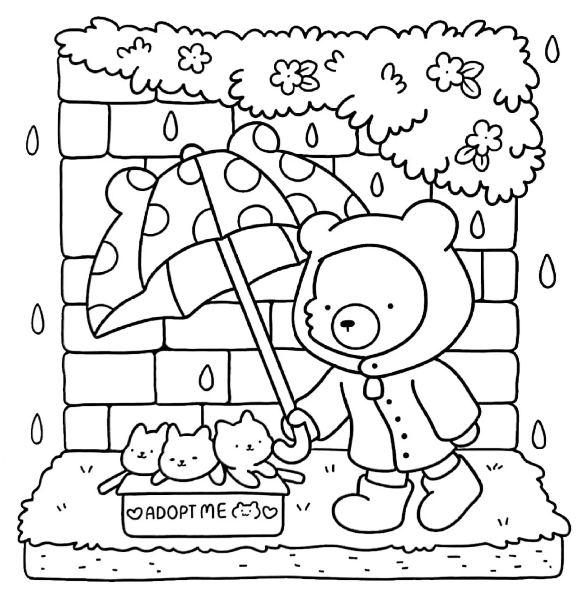 Ursinhos espiando pela janela com cortinas para colorir