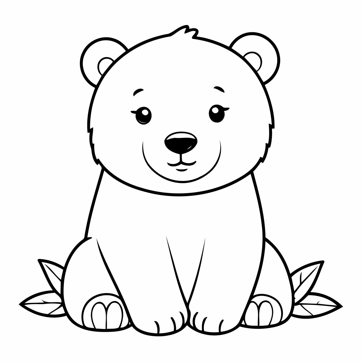 Aventure-se com o Urso Adorável para Colorir