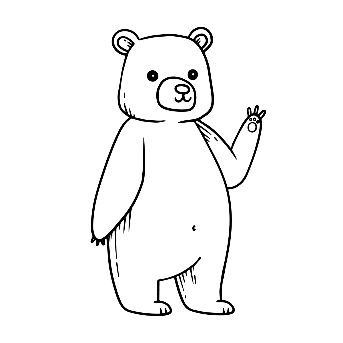 Urso polar acenando de pé para colorir