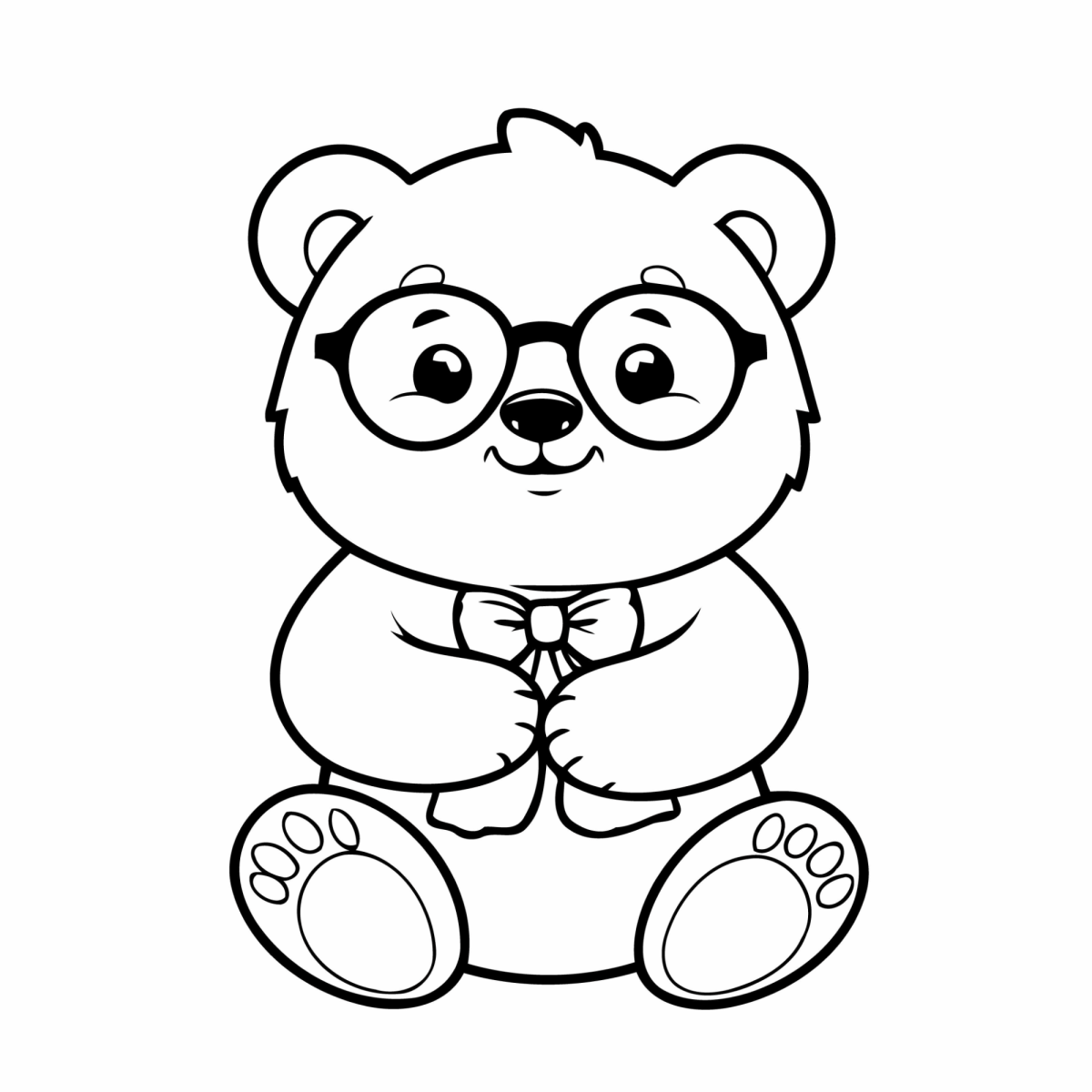Urso polar de óculos e suéter para colorir