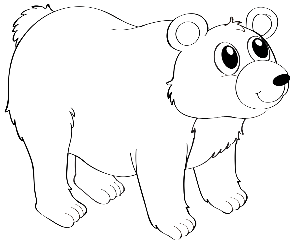 Urso polar grande andando de perfil para colorir