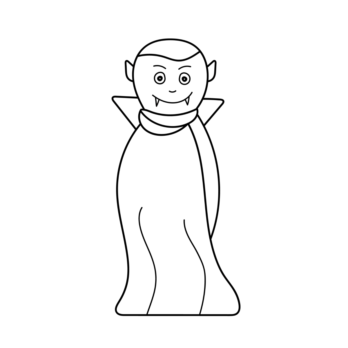 Vampiro de capa longa para colorir