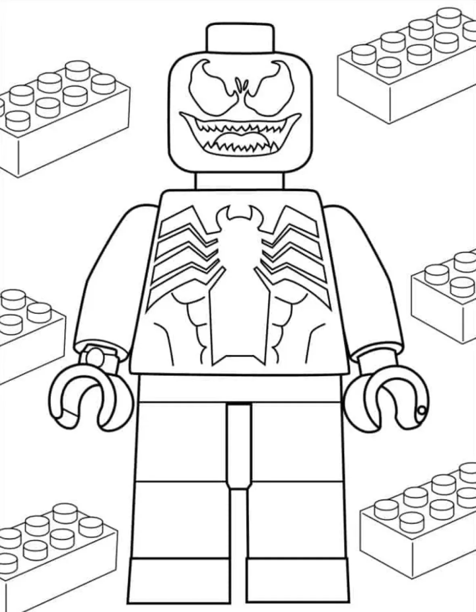 Venom versão Lego para colorir