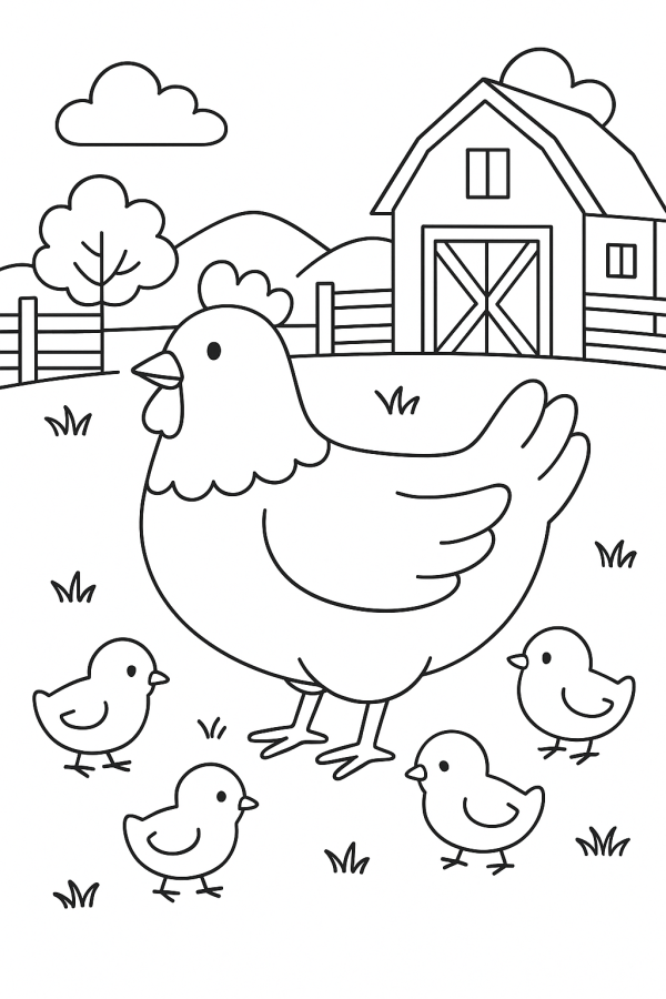 A Vida na Fazenda: Galinha e Pintinhos