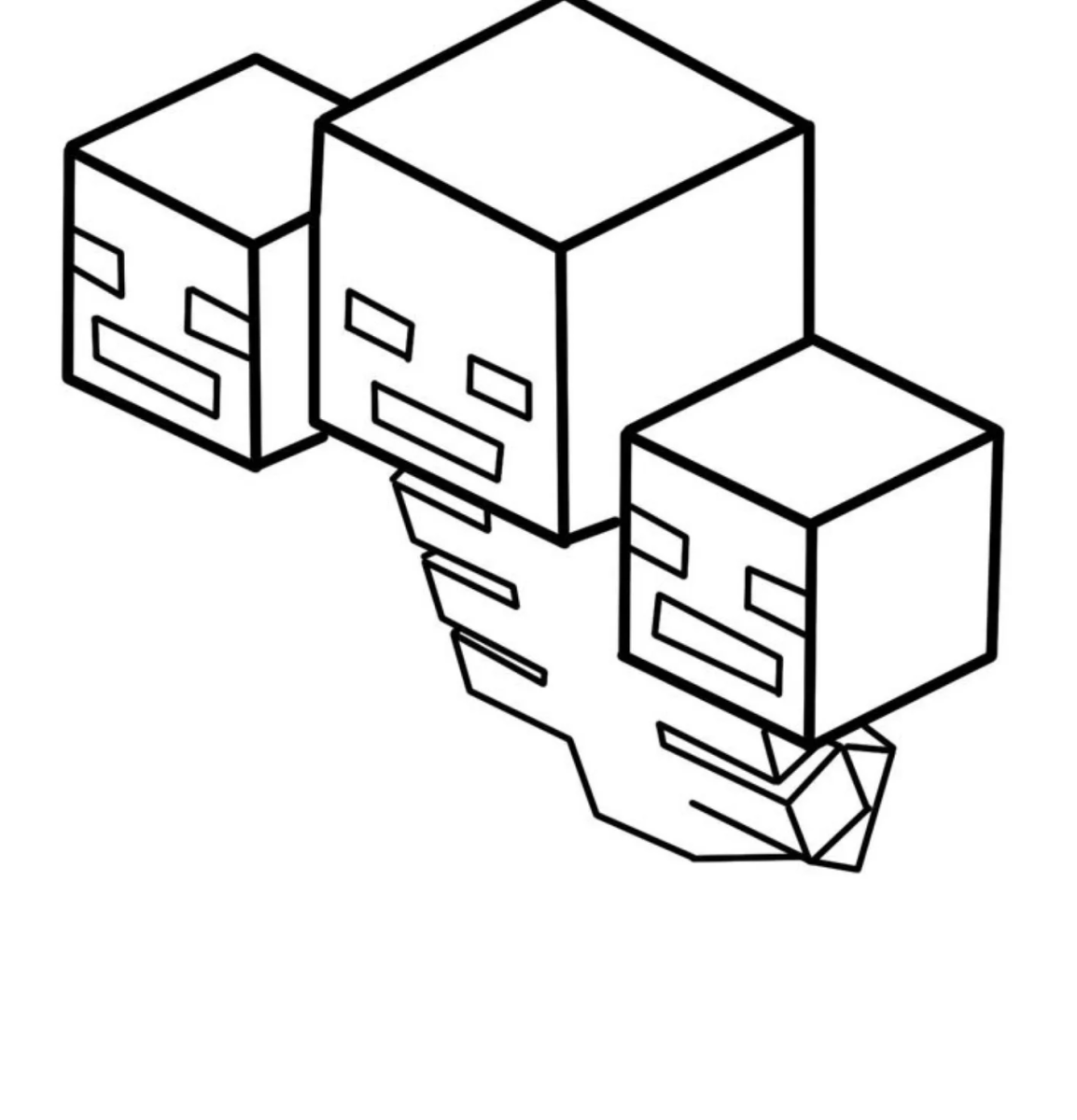 Wither de três cabeças para colorir
