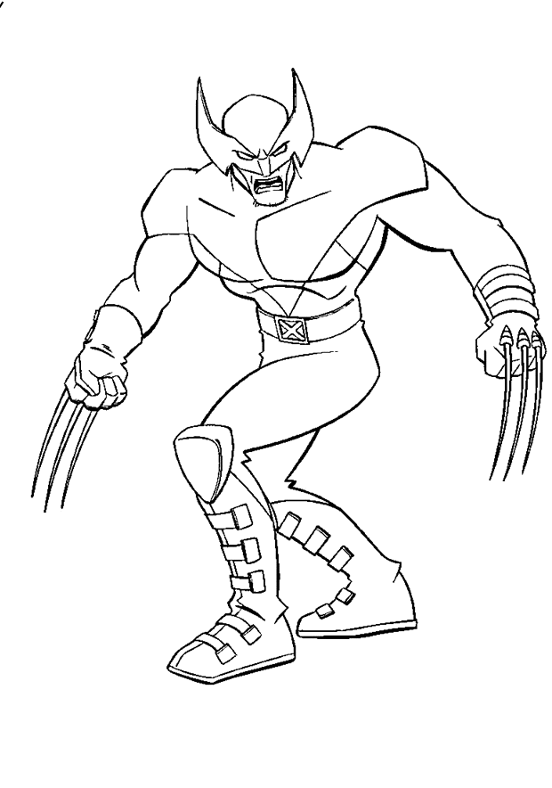 Wolverine de uniforme clássico amarelo para colorir