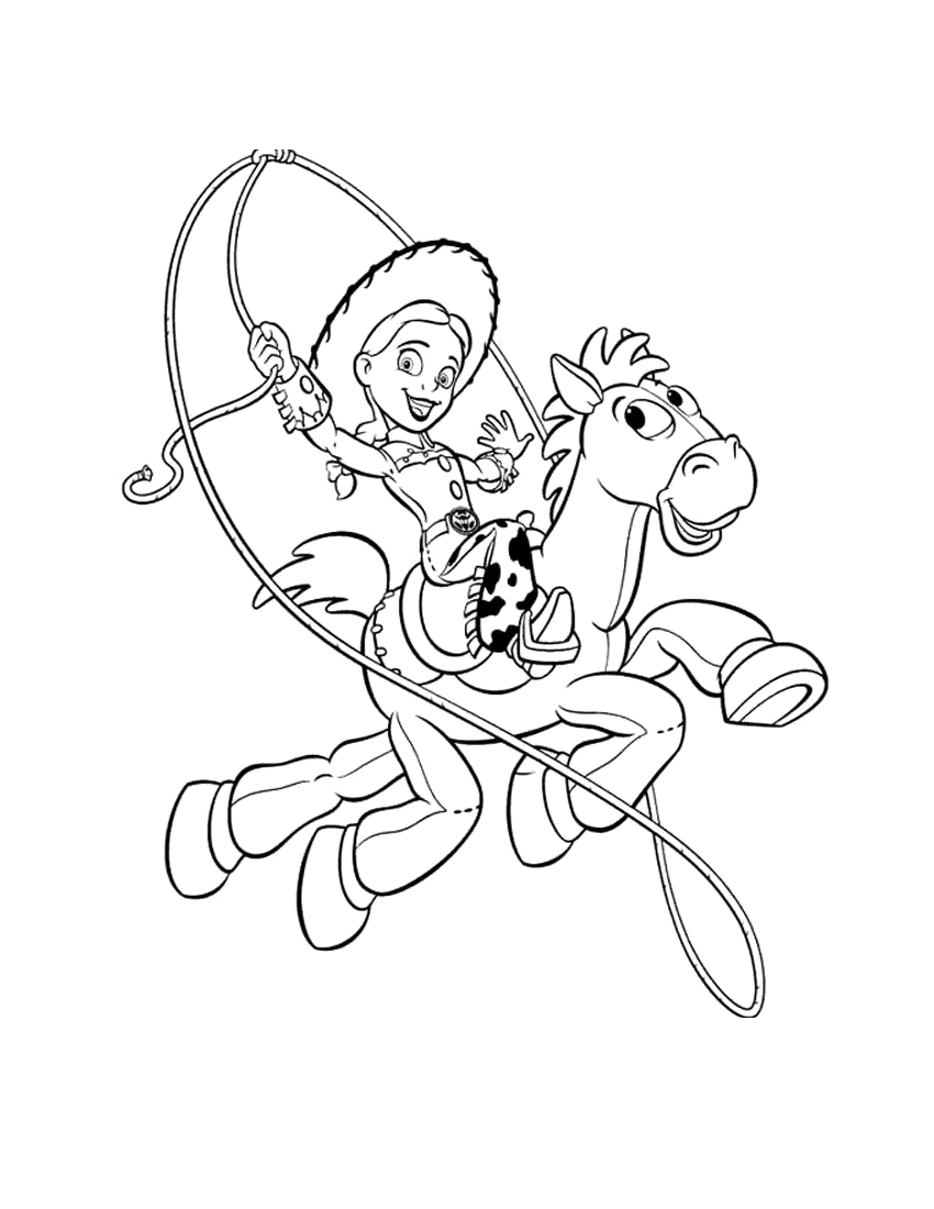 Woody cavalgando no Bala no Alvo para colorir