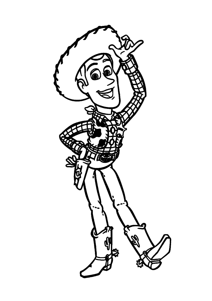 Woody pulando de alegria para colorir