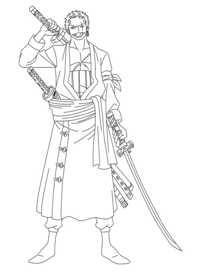 Zoro Pronto para a Ação em One Piece